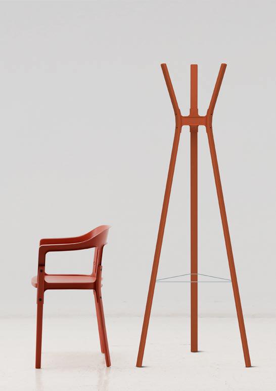 Steelwood Coat Hanger and Chair by Ronan and Erwan Bouroullec for Magis