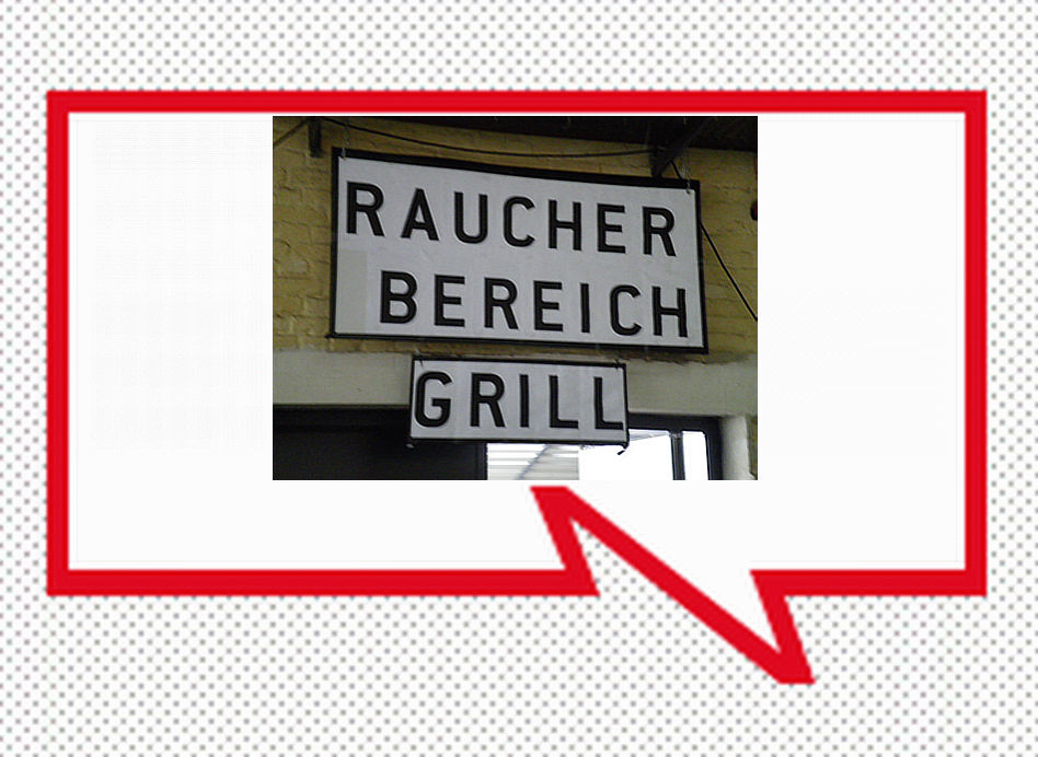  (raucher bereich - smoking area; grill - barbecue)