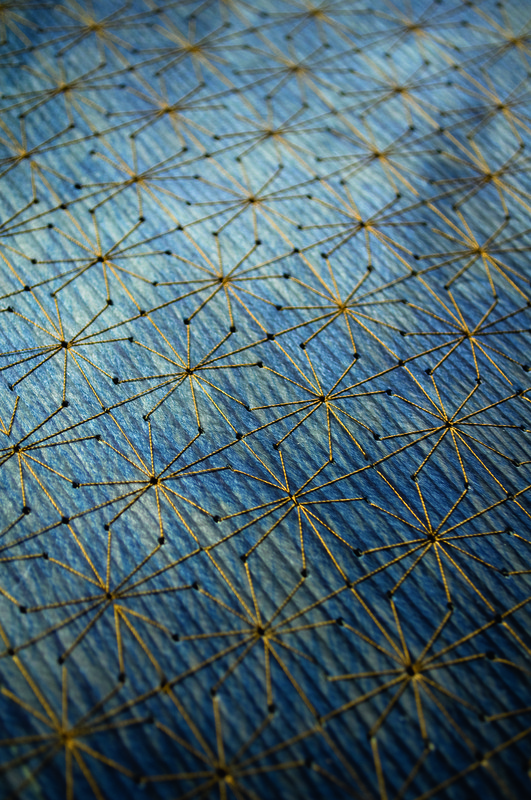 Josefine Düring, Pinifère Profonde, finished veneer, 100% spruce, screen print with reactive dye, perforated, embroidered (© design/photo: Josefine Düring)