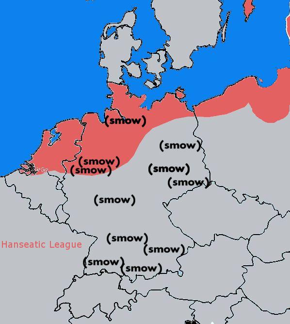 A comparison of the geographic distribution of the Hanseatic League and smow (Stand March 2018)