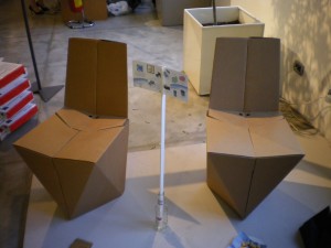 Foldable cardboard chair by Stuart Miller at deignersblock, Milan