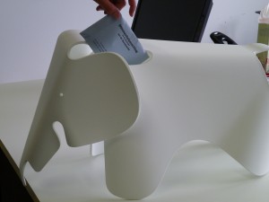 Vitra Eames Elephant in action as a ballot box