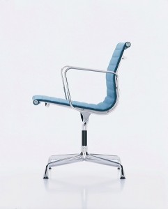 The EA 107 from the Charles and Ray Eames aluminium chair range through Vitra