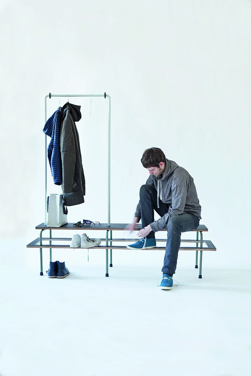 Wardrobe Bench by Stephan Schulz and Paul Evermann in use