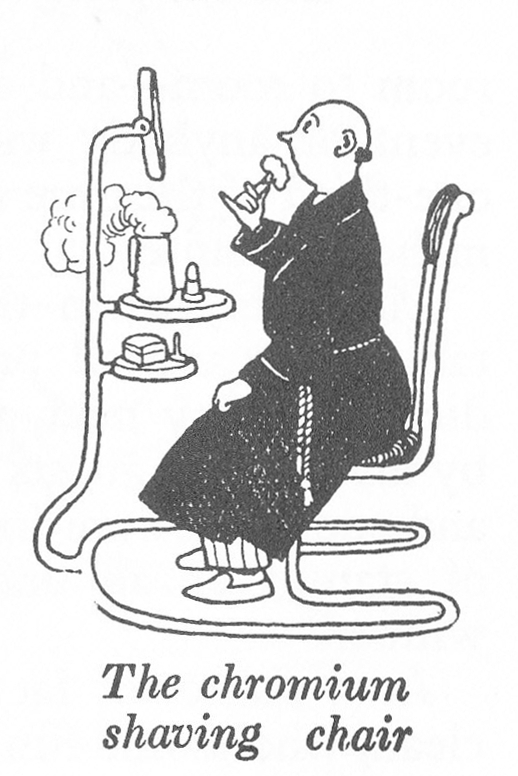 How to live in Flat W Heath Robinson and K R G Browne Chromium Shaving Chair