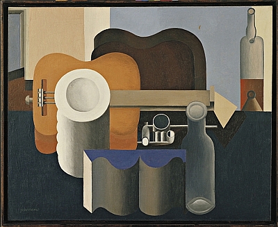 Le Corbusier, Nature morte à la pile d’assiettes et au livre, 1920 (Photo: © FLC, ADAGP, Paris 2015,  Courtesy of Centre Pompidou, Paris)