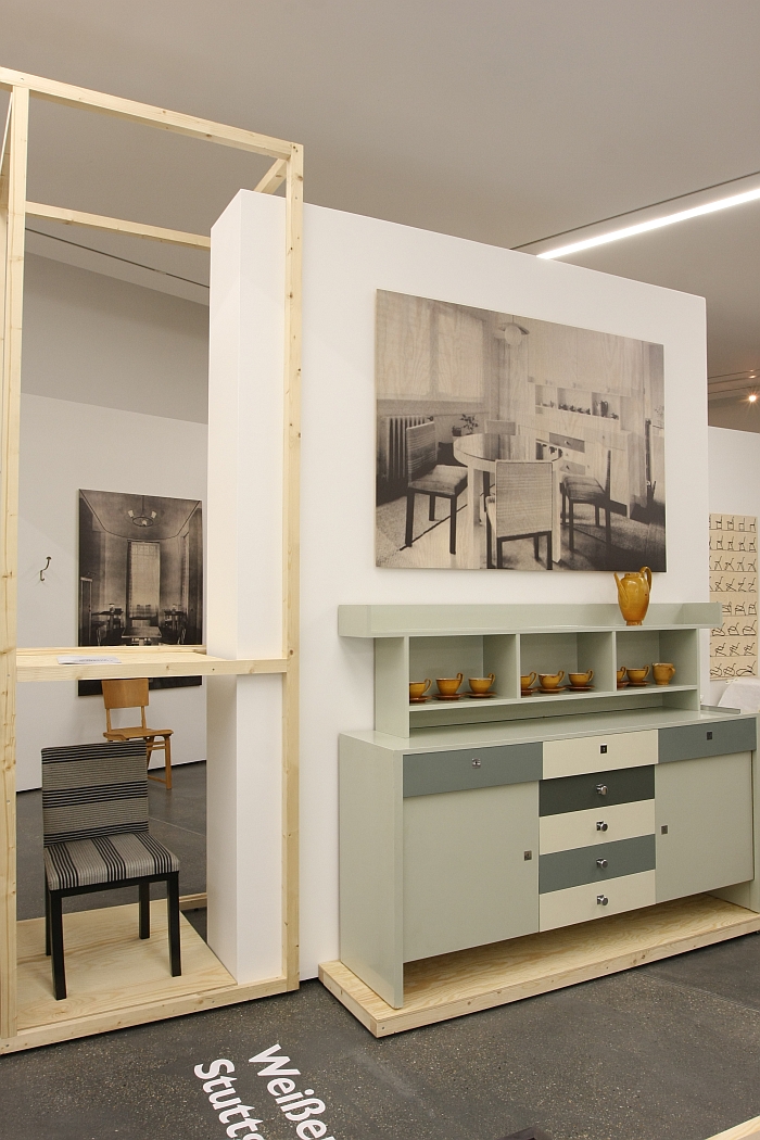 The sideboard and chair designed by Paul Thiersch for the Weissenhofsiedlung Stuttgart, as see at Moderne in der Werkstatt - 100 Years Burg Giebichenstein Kunsthochschule Halle, Kunstmuseum Moritzburg, Halle