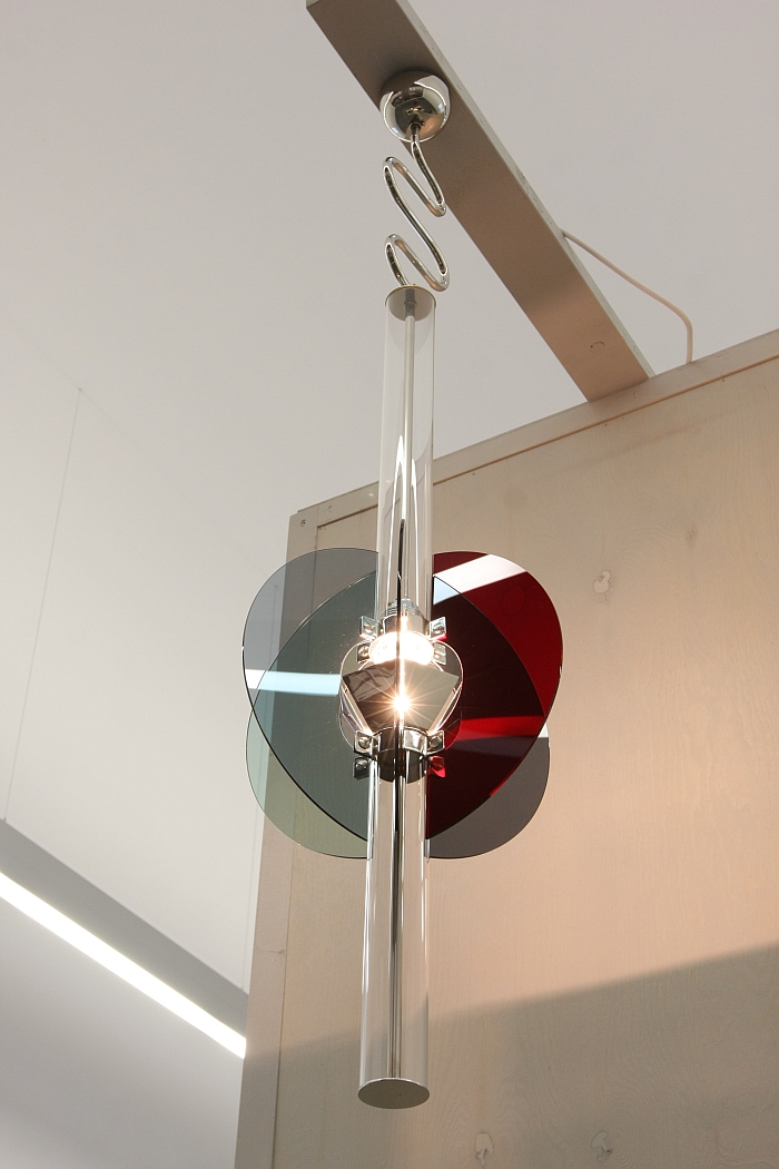 A recreation of a lamp designed for Halle-Leipzig airport by Karl Müller, as see at Moderne in der Werkstatt  - 100 Years Burg Giebichenstein Kunsthochschule Halle,  Kunstmuseum Moritzburg, Halle