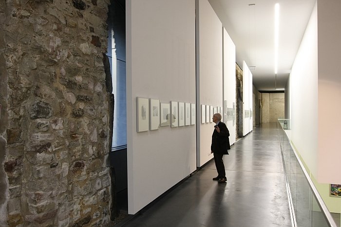 A display of Burg Giebichenstein photography, as see at Moderne in der Werkstatt - 100 Years Burg Giebichenstein Kunsthochschule Halle, Kunstmuseum Moritzburg, Halle