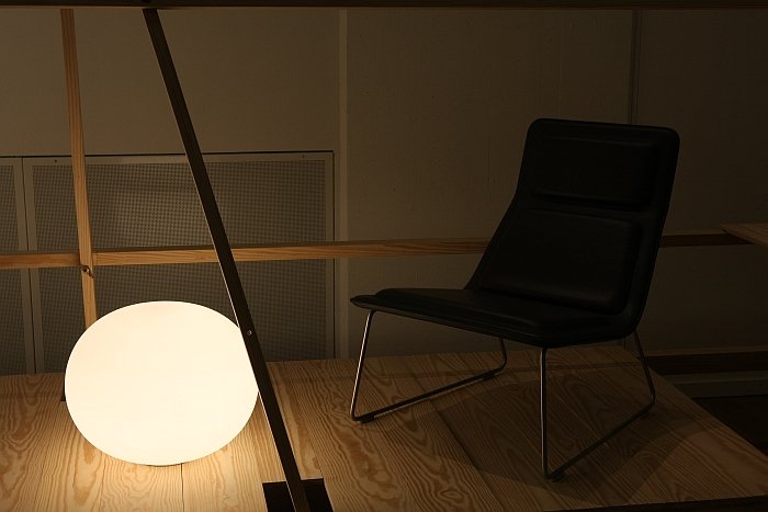 Sometimes the chiars are in the shade... Glo-Ball for Flos and Low Pad chair for Cappellini