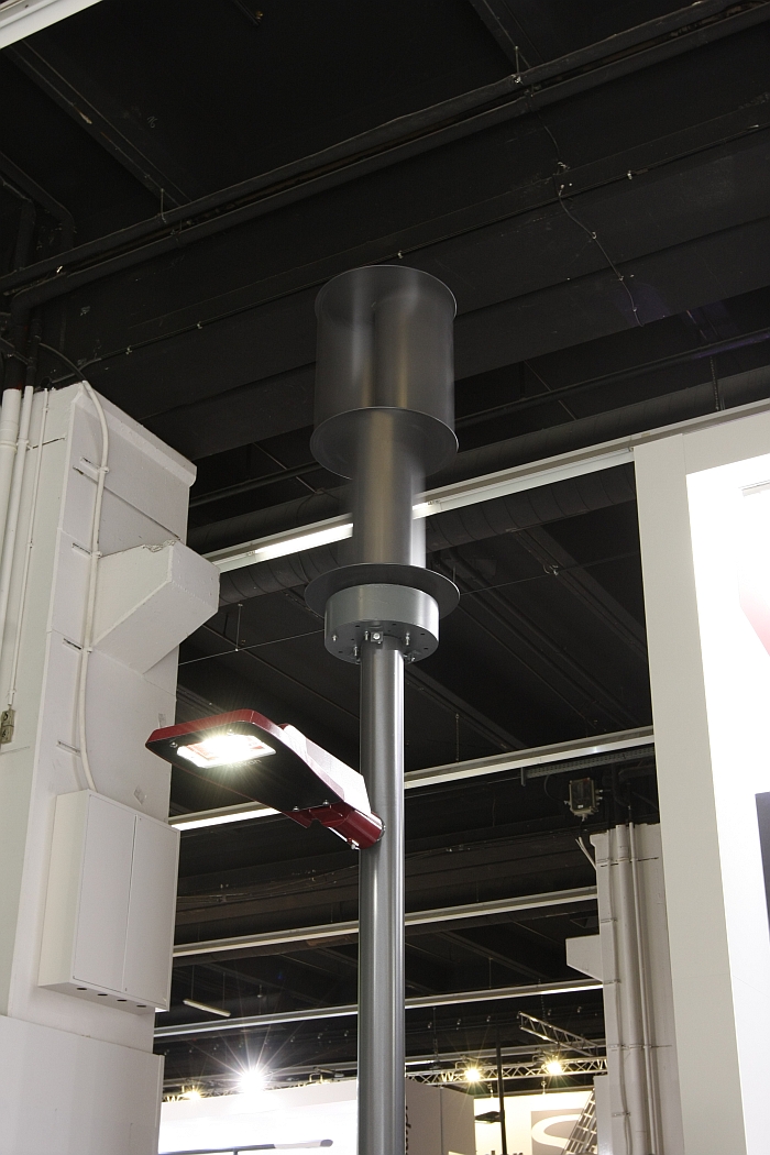 Wind powered street lighting from Vulkan, as seen at Light + Building Frankfurt 2016