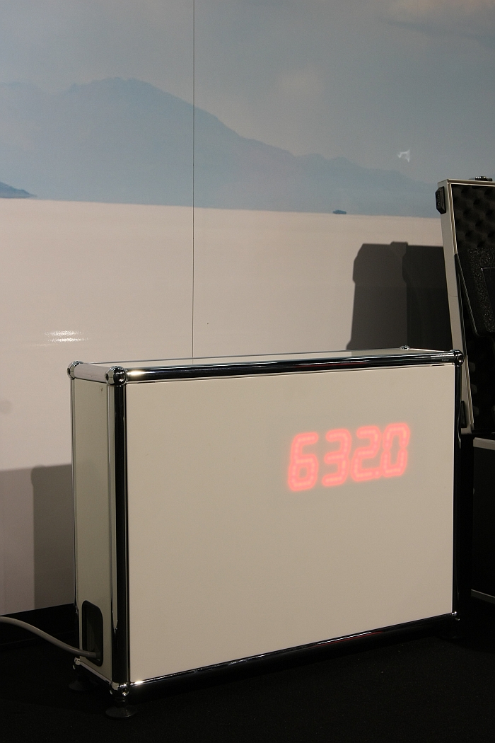 A Corian panel as LED display unit from USM Airportsystems at Passenger Terminal Expo 2016 Cologne