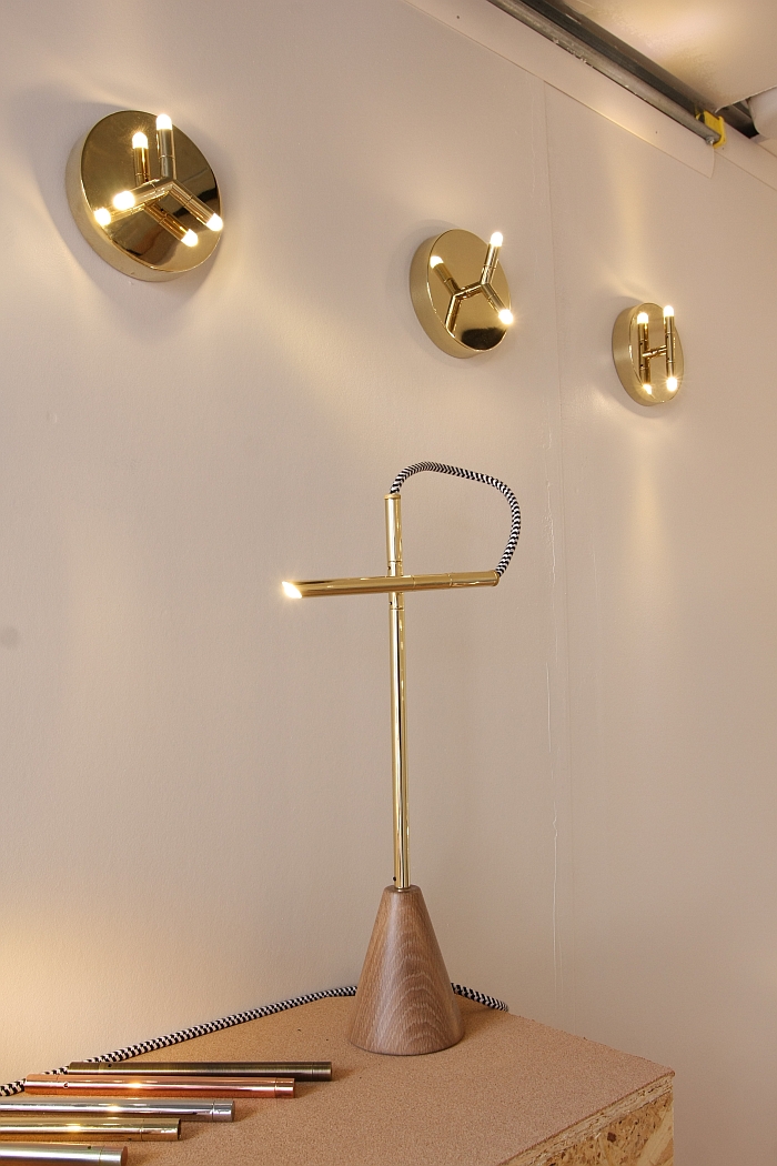 Pivot Table Lamp & Ursa Sconces by McKenzie & Keim, as seen at  Guerrilla Truck Show, NeoCon Chicago 2016