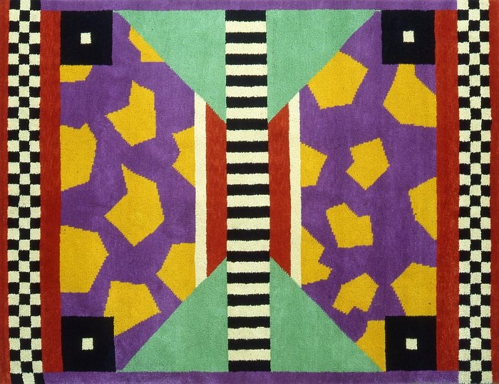 Arizona carpet by Nathalie Du Pasquier, 1983 (Photo: Studio Azzurro, Courtesy Memphis Milano)