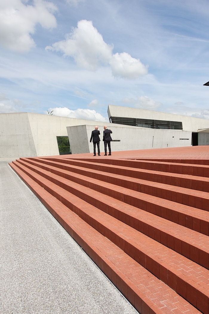 Rolf Fehlbaum & Jacques Herzog admiring Zara Hadid’s Fire Station.....