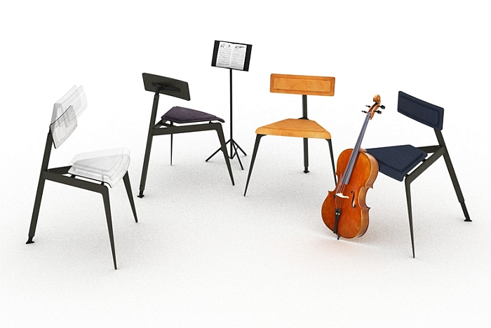 A Quartet of Musicians' Chairs by David A. Brothers (Rendering © David A. Brothers)