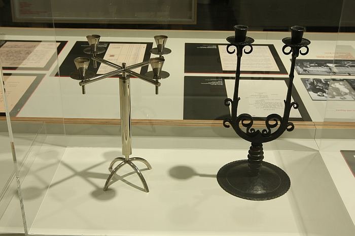 Candelabras by Alfred Schäfter, as seen at Craft becomes Modern. The Bauhaus in the Making, Bauhaus Dessau 