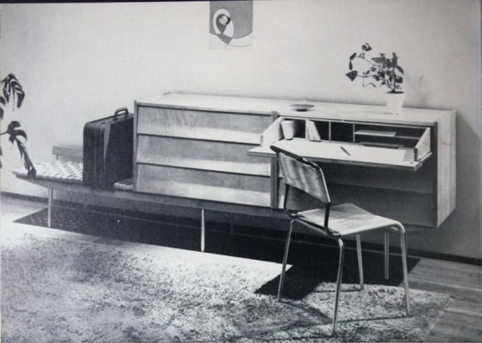 Sideboard with luggage rack by Florence Knoll for Knoll 1950