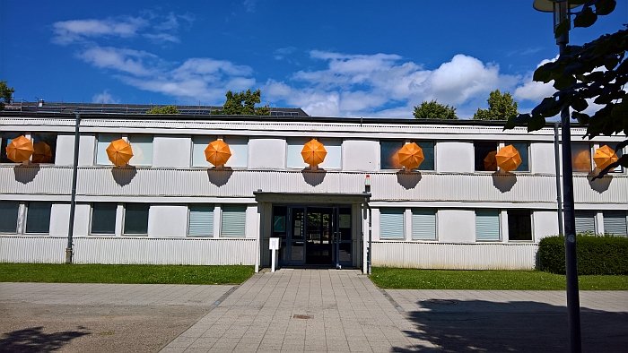 And they said it was too niche, laughed the owner of the Orange Umbrella Emporium Wismar, as the Hochschule bought the last umbrella..... the installation was actually called "Be Creative Be Orange" and was realised by architecture Master students