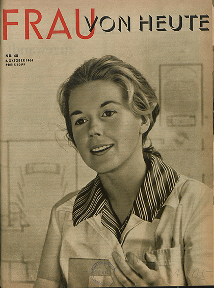 Architecht Iris Dullin-Grund on the front cover of "Die Frau von Heute" (1961) (Image courtesy 