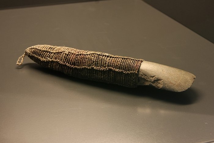 A device for removing the finger of a grieving member of the Dani, new Guinea, as seen at Tod & Ritual - Kulturen von Abschied und Erinnerung, Staatliches Museum für Archäologie Chemnitz