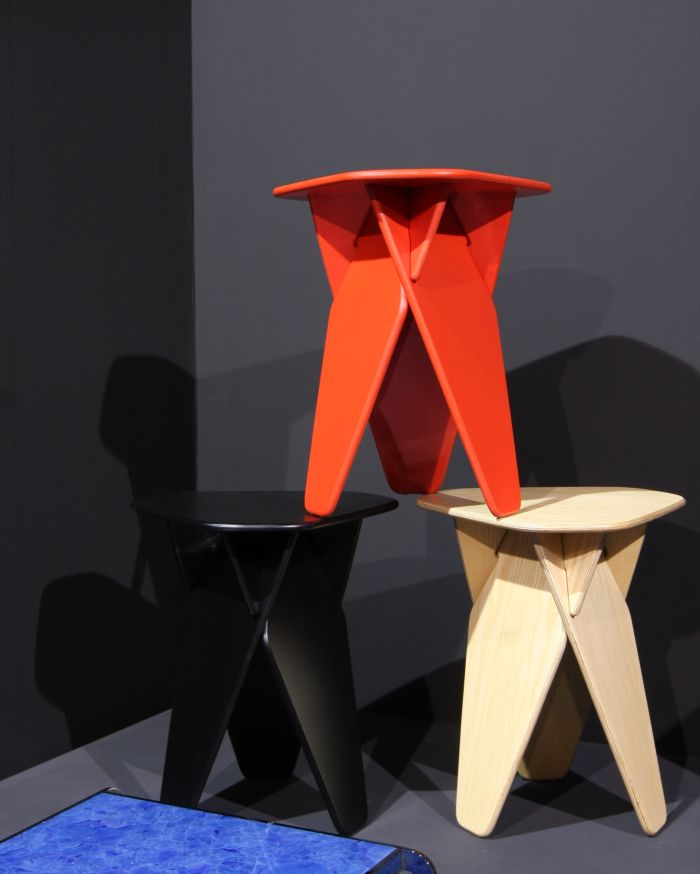 Wedge table/stool Andreas Kowalewski for Caussa, as seen at IMM Cologne 2018