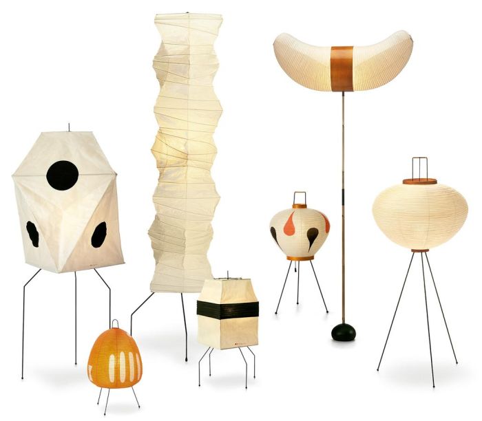 Akari lights sculptures by Isamu Noguchi through Vitra