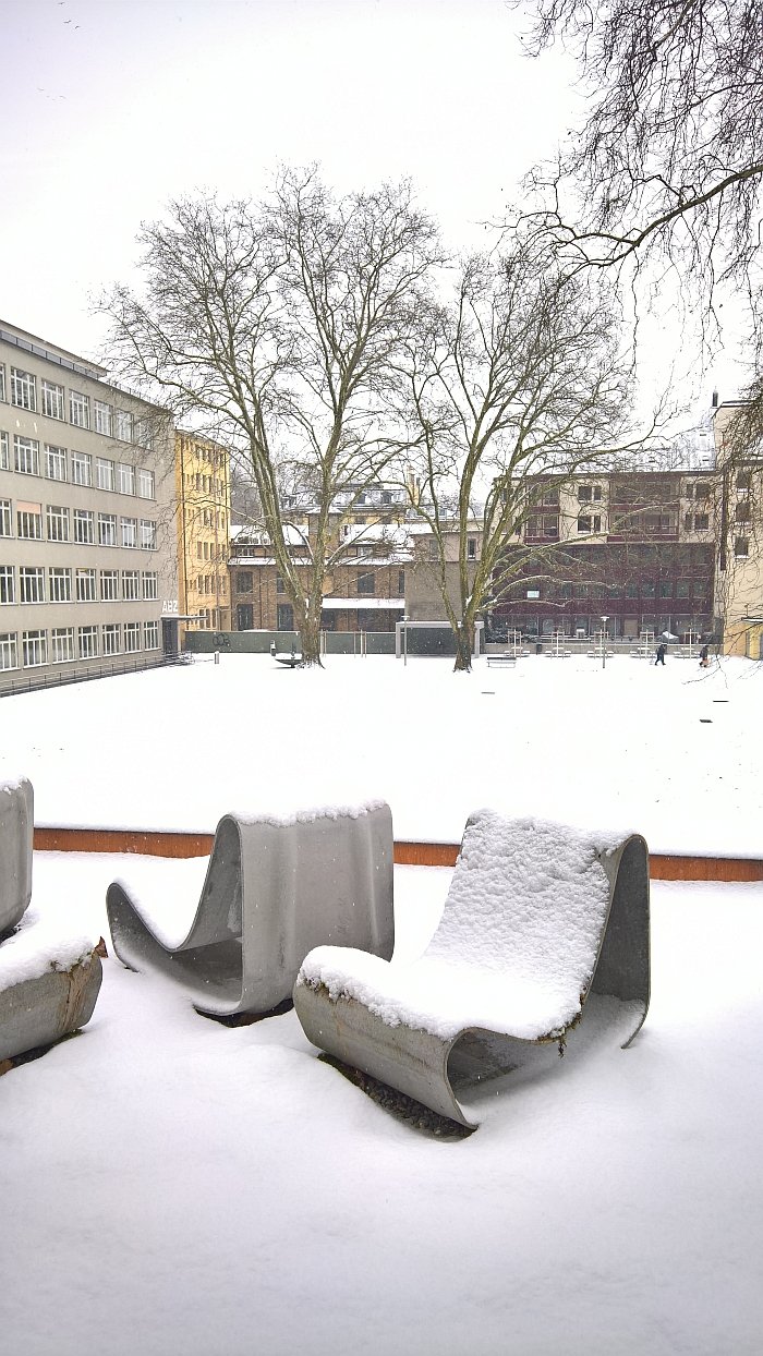 Suitable for outdoor use. And all weathers. The concrete Guhl Stuhl by Willy Guhl for Eternit, as seen at Swiss Design Lounge, Museum für Gestaltung Zürich