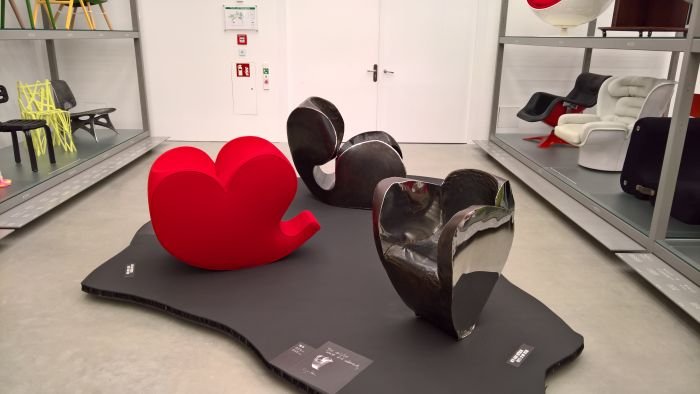 Three variations on a theme Soft Heart, Big Heart & Size 10, as seen at Ron Arad. Yes to the Uncommon!, the Vitra Design Museum Schaudepot