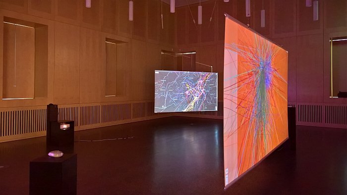 A display of tracking profile maps on show at the StadtPalais, as seen during Freiheit 2.0 StuttgartA display of tracking profile maps on show at the Stadt Palais, as seen during Freiheit 2.0 Stuttgart