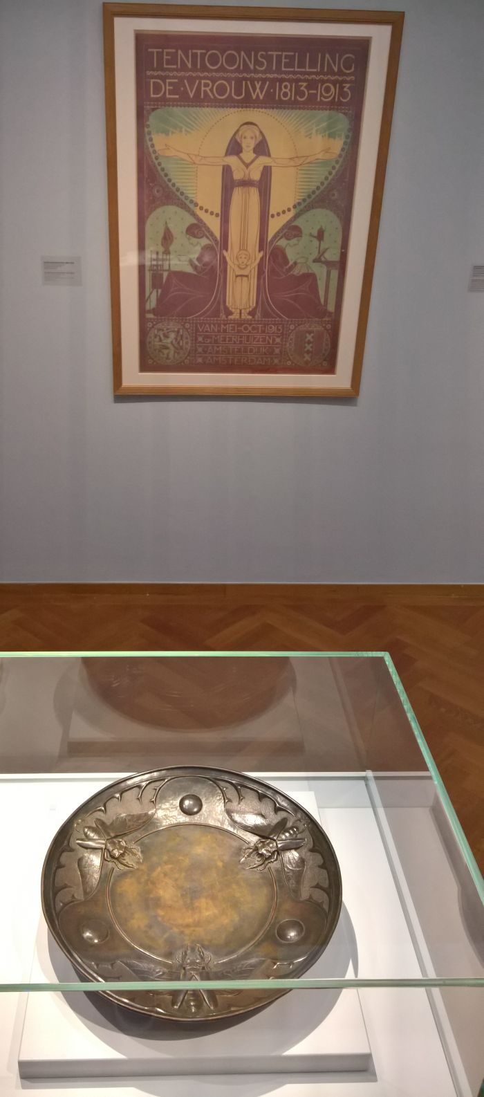 Plate with stag beetles by Johanna van Eybergen, and poster for the exhibition 