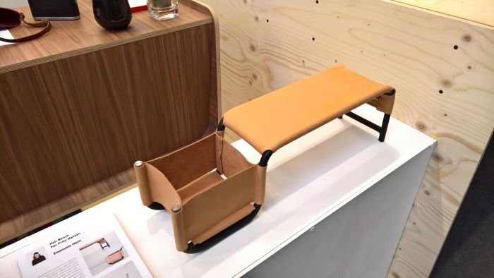 Hall Bench by Emanuele Meili, from the project Fritz Hansen, as seen at Degree Show 2018, Central Saint Martins, London