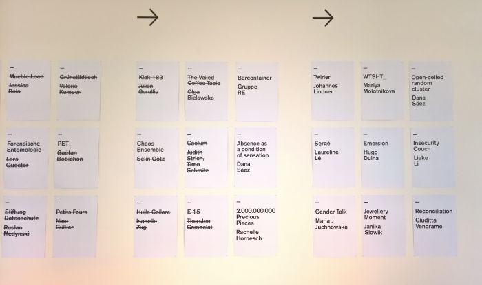 Those who have been, those who are, the exhibitor roll call, as seen at LuForm 6 - LuForm Meets RECIPROCITY, Ludwig Forum Aachen