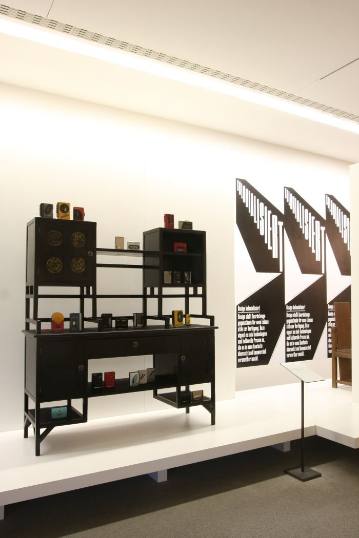 Design Colonises as exemplified by a Japan influenced 1867 sideboard by Edward William Goodwin and a whole load of Walkmans, as seen at Friedrich von Borries. Politics of Design. Design of Politics, Die Neue Sammlung Munich