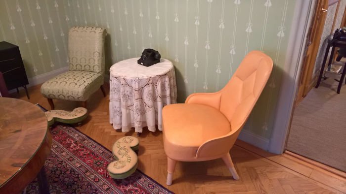 Emma chair by Färg & Blanche for Gärsnäs, and Slipper chair, as seen at The Baker's House, Stockholm Design Week 2019