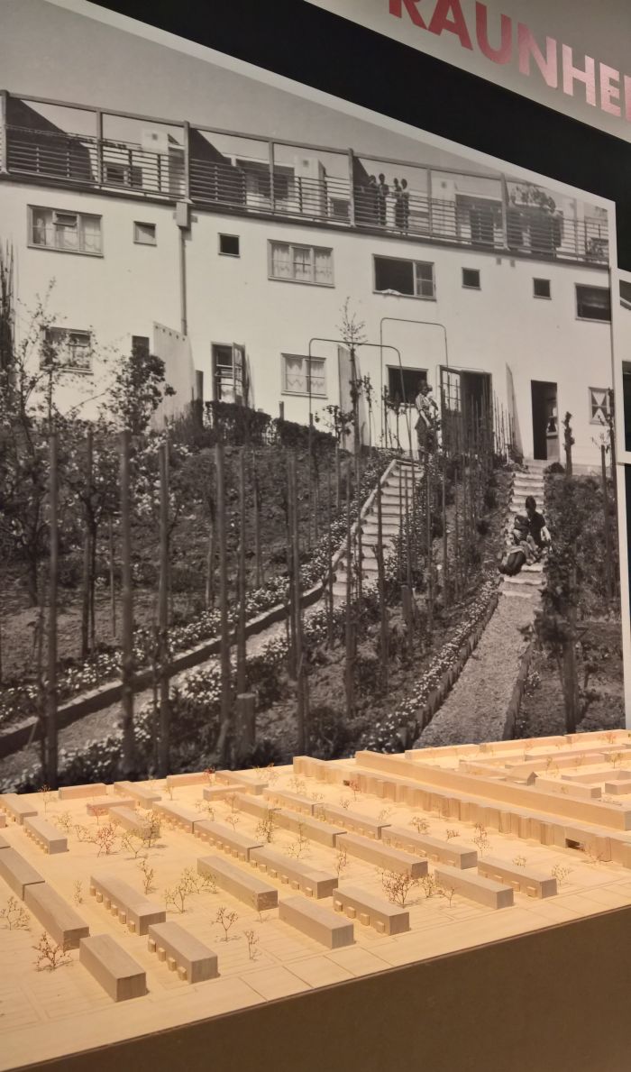 The gradens of Praunheim, as seen at New Human, New Housing - Architecture of the New Frankfurt 1925–1933, the Deutsches Architekturmuseum Frankfurt