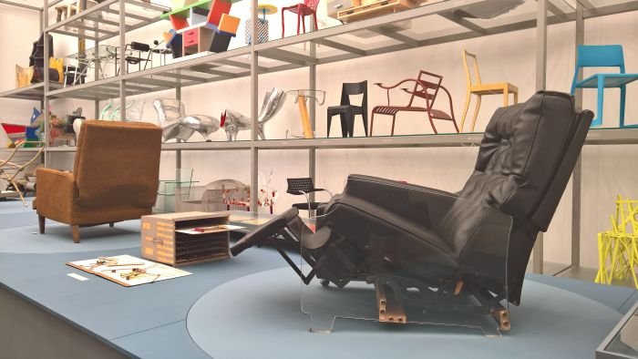 A display model of a Stratolounger 6100 by Anton Lorenz for Mohasco, as seen at Anton Lorenz: From Avant-Garde to Industry, Vitra Design Museum Schaudepot, Weil am Rhein