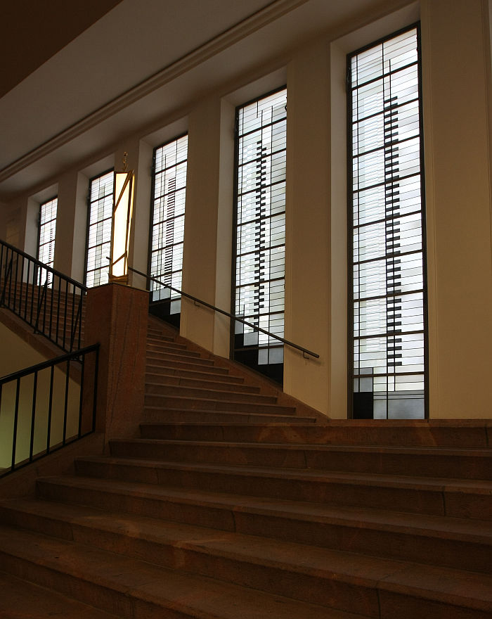 Albers Windows in the main staircase at the Grassi Museum Leipzig.....