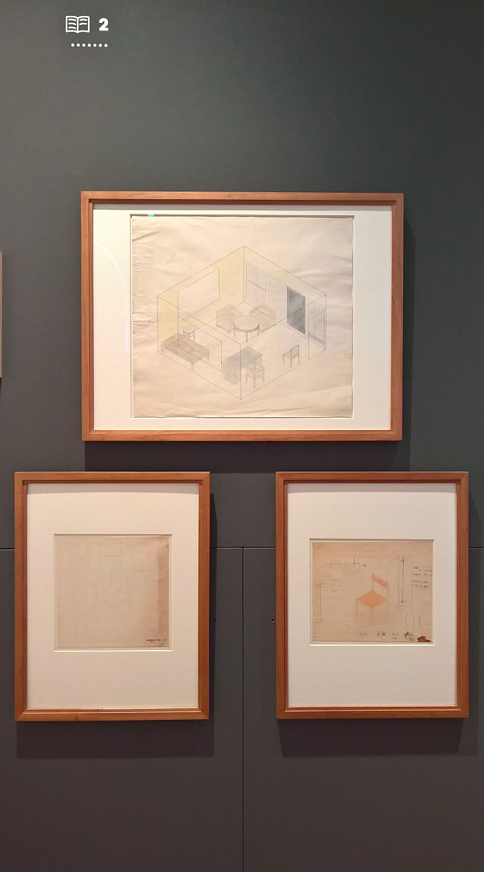 Furniture and interior sketches by Hans Martin Fricke, as seen at Between Utopia and Adaptation. The Bauhaus in Oldenburg, Landesmuseum für Kunst und Kulturgeschichte Oldenburg