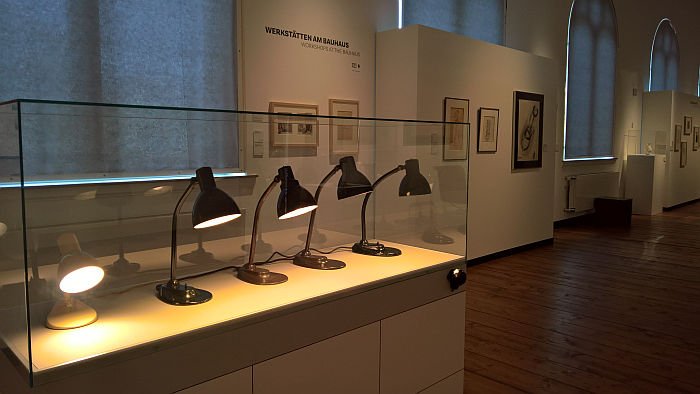 Lamps by Hin Bredendieck, Hermann Gautel and Marianne Brandt for Kandem, as seen at Between Utopia and Adaptation. The Bauhaus in Oldenburg, Landesmuseum für Kunst und Kulturgeschichte Oldenburg