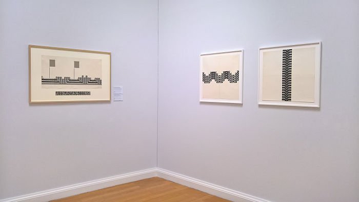 Three works from the Sequence of different serial elements series by Karl-Heinz Adler , as seen at Hommage à Karl-Heinz Adler, Kunstsammlungen Chemnitz