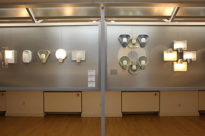 Systral frames and Elroyal bulbs by Wilhelm Wagenfeld for Lindner, as seen at Wilhelm Wagenfeld: Lamps, Wilhelm Wagenfeld Haus, Bremen