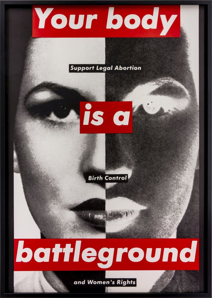 How times change! Barbara Kruger, Untitled (Your Body is a Battleground), 1989, (Photo: Jochen Arentzen, Courtesy of the artist and Sprüth Magers.)