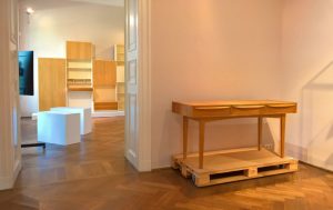 MDW by Rudolf Horn and a desk from the 602 programme by Franz Ehrlich, both for Deutsche Werkstätten Hellerau, as seen at Rudolf Horn - Wohnen als offenes System, the Kunstgewerbemuseum Dresden