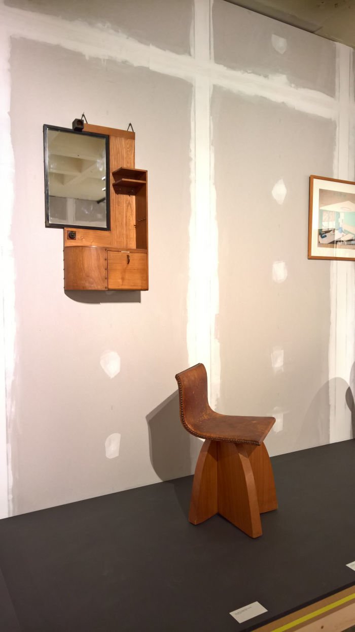 Hall storage/shelf unit & office chair by Maurice Gaspard, as seen at SPACES. Interior design evolution, ADAM Brussels Design Museum, Brussels