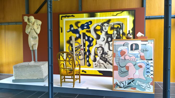 A recreation of the 1935 Les arts dits primitifs sales exhibition, as seen at Mon univers, Pavillon Le Corbusier, Zürich