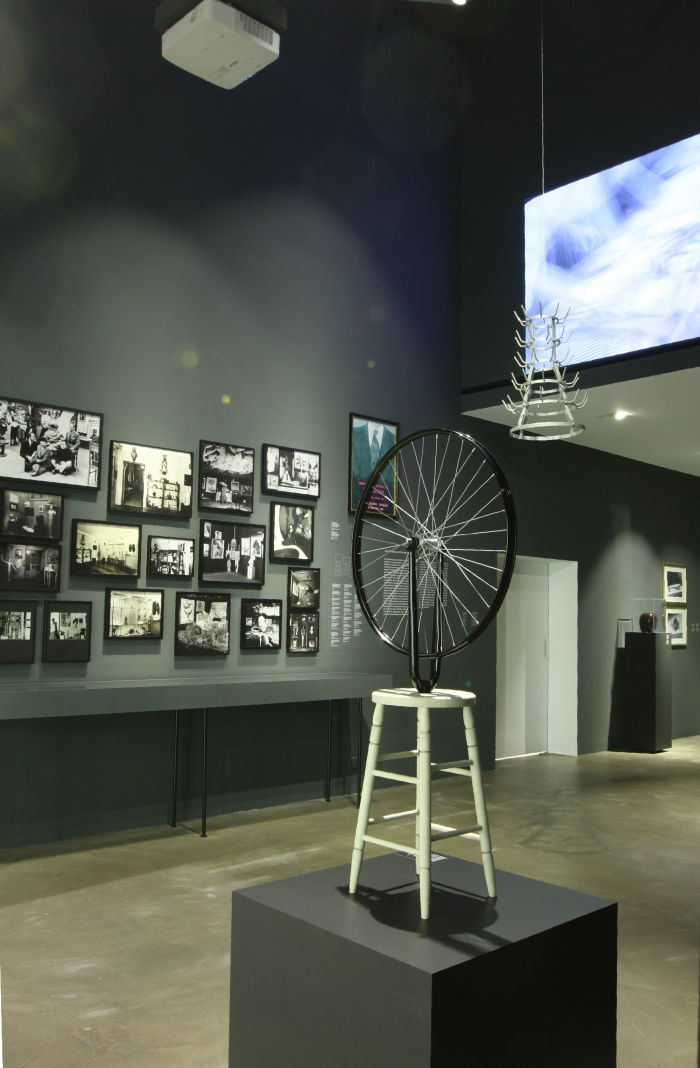 Roue de bicyclette and Bottle Rack by Marcel Duchamp, as seen at Objects of Desire. Surrealism and Design 1924 - Today, Vitra Design Museum