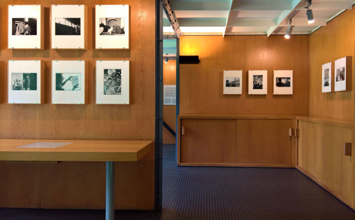 Photos of Le Corbusier by René Burri, inside the Pavillon Le Corbusier, Zürich