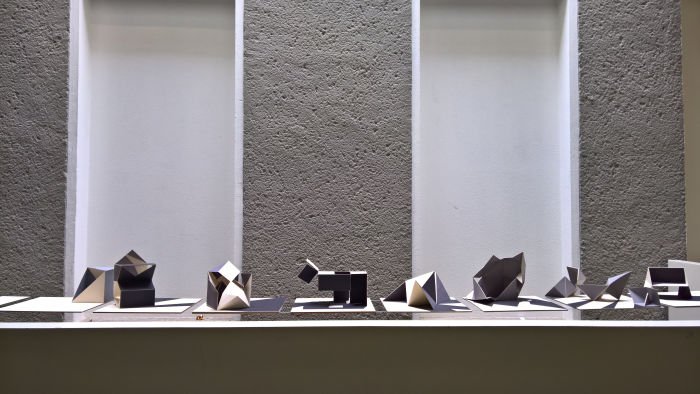 Results from the class Construct/Deconstruct a Cube, as seen at Rundgang 2019, Burg Giebichenstein Kunsthochschule Halle