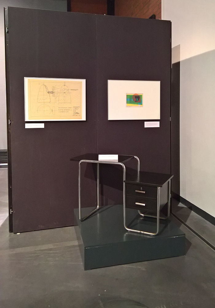 Marianne Brandt's desk by Marcel Breuer for Thonet, as seen at Ich bin ganz von Glas. Marianne Brandt and the Art of Glass Today, Sächsische Industriemuseum Chemnitz